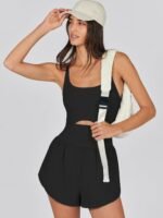 Caracilia Women's Workout Athletic Romper Summer Sets Short Jumpsuits Onesie Running Outfits Exercise Gym 2025 Trendy Clothes - Image 9
