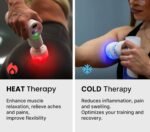 MORELIFE VivaPulse - Massage Gun Deep Tissue with Heat & Cold Therapy, Portable Handheld Massager Gun for Muscle Pain Relief & Relaxation, 5 Heads, Travel-Friendly, HSA/FSA, White - Image 4
