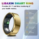 2025 Smart Ring with Air Gesture Control,Heart Rate&Sleep Monitor -Stylish Fitness Ring for Men&Women,IP68 Waterproof,Activity Tracker Records Steps Distance,Compatible with Android&iOS (Gold, 11#) - Image 4