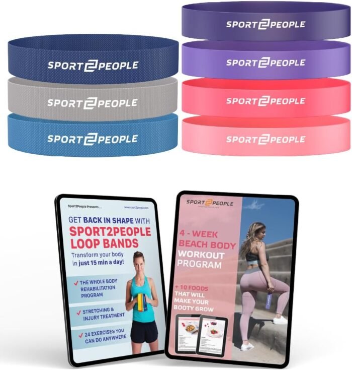 Booty and Resistance Bands for Workouts & Physical Therapy - Stretch Bands for Exercise with 2 Workout E-Books & Recipes Included - Image 2