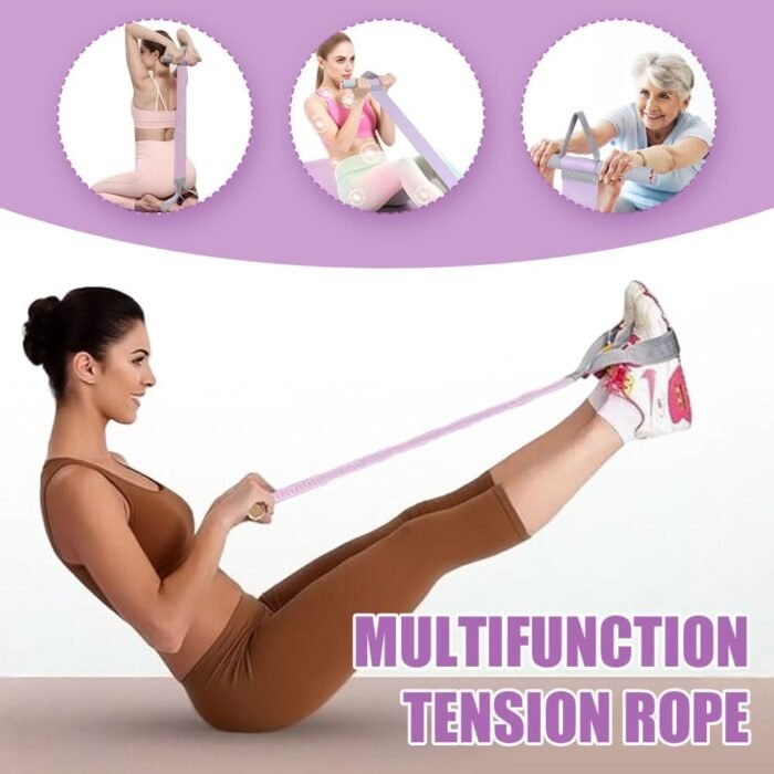 Fabric Resistance Band with Handles – Non-Slip Pedal Puller for Sit Ups & Full Body Strength Training, Portable Stretch Bands for Leg, Arm & Core, Workout Equipment for Women - Image 6