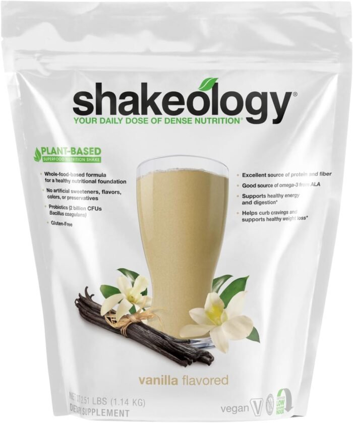 Shakeology Plant Based Protein Powder Blend – Gluten-Free Shake with Vitamins and Minerals – Helps Support Weight Loss, Lean Muscle, Gut Health – Vanilla, 30 Servings - Image 2