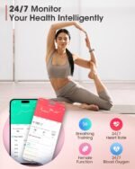Slim Fitness Tracker, Smart Watches for Men/Women with Heart Rate/Blood Oxygen/Sleep Monitor, IP68 Waterproof Activity Trackers and Smart Watch for Phones with Step Tracker, Pedometer for Women Men - Image 3