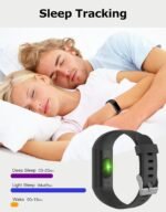Fitness Tracker, Fitness Watches for Women Men Pedometer Watch with 24/7 Heart Rate Monitor Sleep Tracker Step/Calorie Counter Stopwatch IP68 Waterproof Activity Trackers (Dark Black) - Image 6