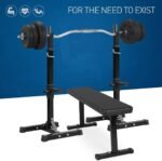 Yaheetech Pair of Adjustable Squat Rack Standard 44-70 Inch Barbell Rack, Solid Steel Squat Stands Bench Press Storage Home Gym Portable Dumbbell Stands - Image 9