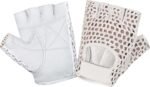 MESH Leather Fingerless Weight Lifting Exercise Gym Wheelchair Gloves White W 1061 - Image 4