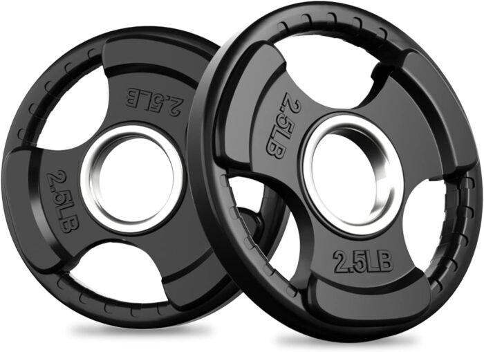RitFit Olympic Rubber Grip Plates for Barbell, 2-Inch Weight Plates for Weightlifting and Strength Training in Home & Gym, Single, Pair and Sets(2.5/5/10/25/35/45 LB) - Image 2