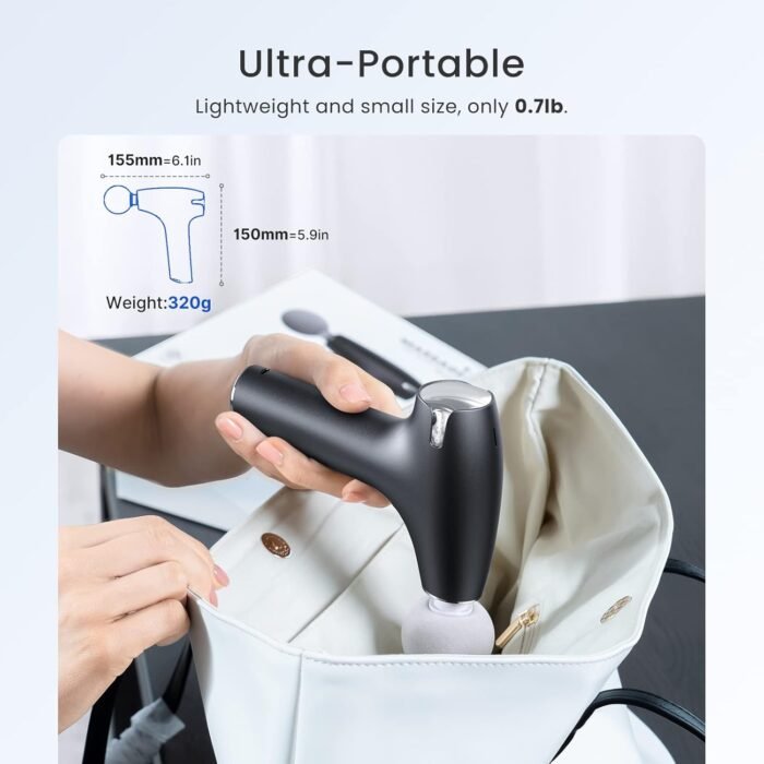 RENPHO Mini Massage Gun with Heat, FSA HSA Eligible Portable Percussion Handheld Muscle Massager, Compact Size for On-The-Go, Gifts for Men and Women - Image 4