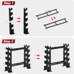 Dumbbell Rack Stand Only, Weight Rack for Dumbbells Strength Training Dumbbell Racks Red and Black 5 Tier 450LBS Capacity Weight Rack for Home Gym Weight Storage Organizer Racks, Suitable for 8-30 LBS - Image 8