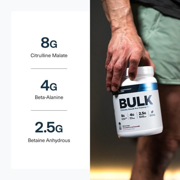 Transparent Labs Bulk Pre Workout Powder - Naturally Sweetened Advanced Pre-Workout Formula for Muscle Building and Strength - 30 Servings, Tropical Punch - Image 6