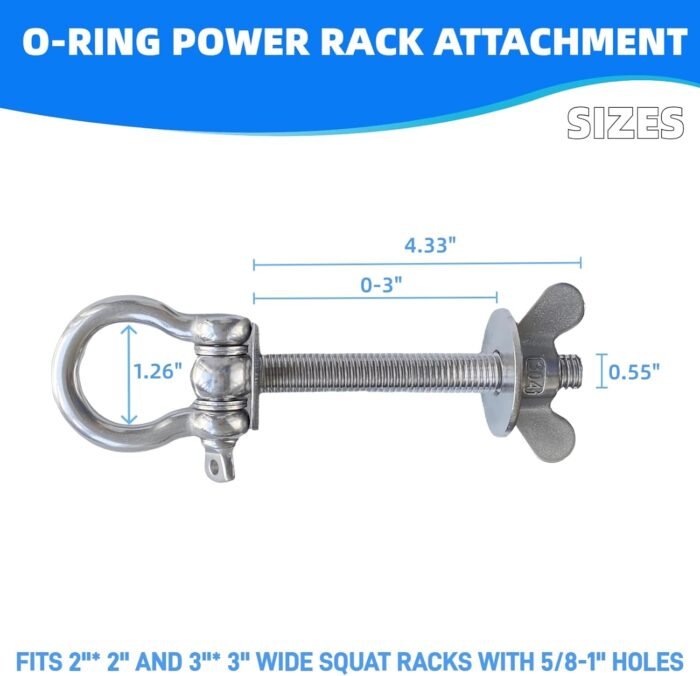 Versatile Gym Equipment Attachments - O-Ring Attachment for Power Rack, Perfect for Resistance Band Workouts for 0-3 in Power Rack (2 Pack) - Image 3