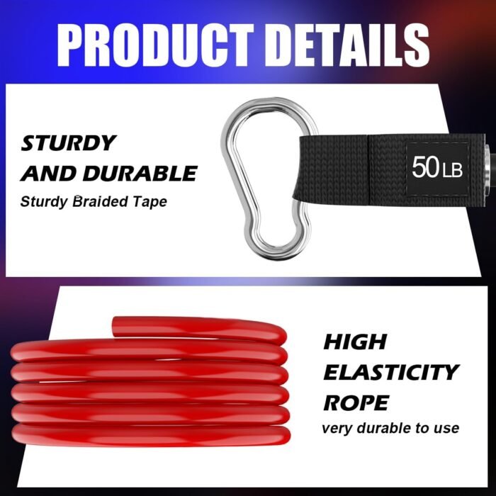 VEICK Single Resistance Bands for Physical Therapy, One Single Exercise Bands Tube, Workout Bands Resistance Training for Gym Home Workout Gear - Image 4