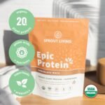 Sprout Living Epic Protein, Plant Based Protein & Superfoods Powder, Chocolate Maca Powder | 20 Grams Organic Protein Powder, Vegan, Non Dairy, Non-GMO, Gluten Free, Low Sugar (1 Pound, 12 Servings) - Image 7