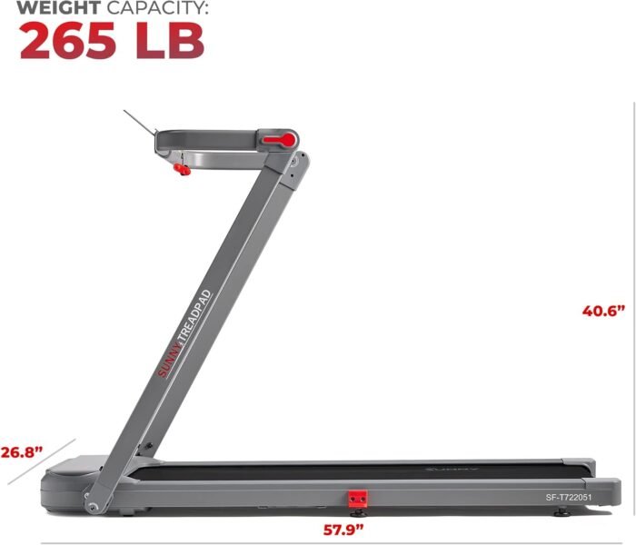 Sunny Health & Fitness HELIUS LITE Premium Dual Mode Walking/Running Treadmill with Advanced Brushless Technology & Exclusive SunnyFit App Enhanced Bluetooth Connectivity - Image 7