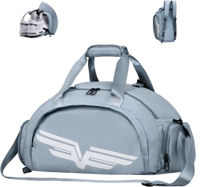 FIORETTO 30L Sports Gym Duffle Bag with Wet Pocket & Shoe Compartment, Weekender Hospital Overnight Bag for Women, Sports Holdall Backpack - Image 2