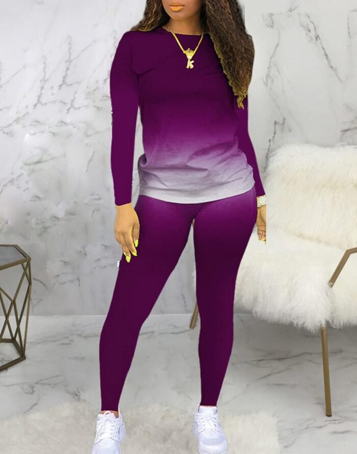 Two Piece Outfits for Women Pants Set Sweatsuit Jogger Sets 2 Piece Outfits Track Suits Lounge Set Long Sleeve - Image 6