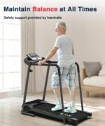 Redliro Walking Treadmill for Senior with Long Handrail, 300 lbs Capacity, Recovery Fitness Exercise Machine Foldable Treadmills for Home with Holder LCD Display, Holder for Phone & Cup - Image 3