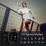 SKG Smart Watch, Fitness Tracker with 5ATM Swimming Waterproof, Health Monitor for Heart Rate, Blood Oxygen, Sleep, 1.7'' Touch Screen Bluetooth Smartwatch Fitness Watch for Android-iPhone iOS, V7 - Image 3