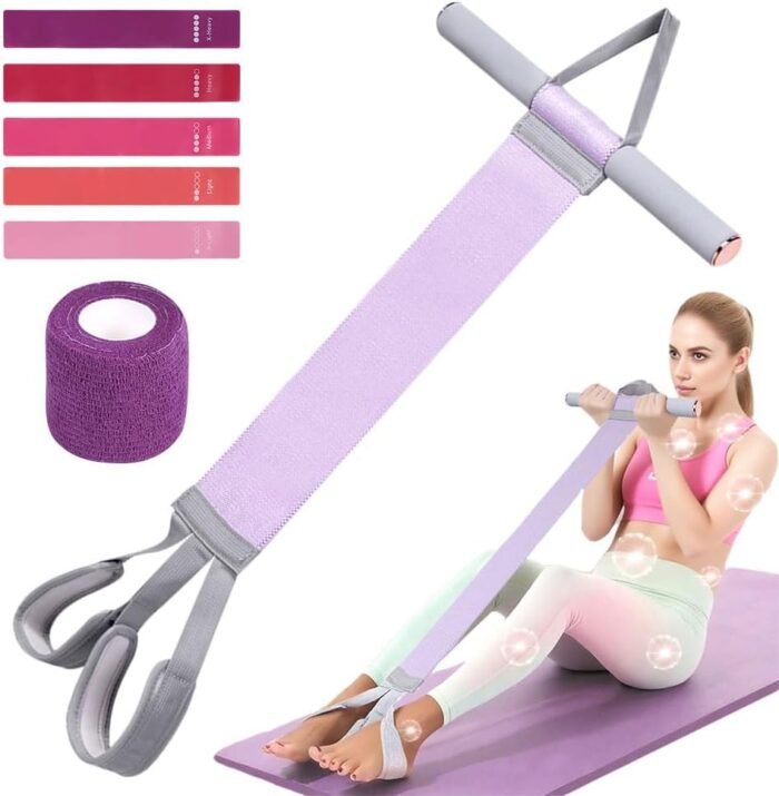 Fabric Resistance Band with Handles – Non-Slip Pedal Puller for Sit Ups & Full Body Strength Training, Portable Stretch Bands for Leg, Arm & Core, Workout Equipment for Women - Image 2