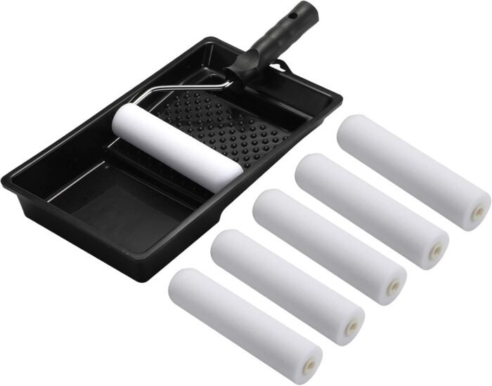 Foam Paint Roller Set with 6-Inch High-Density Foam Mini Roller Cover Refills, Roller Frame and Tray, Bathtub Refinishing Roller Kit, Wall Tile Paint Roller, Pack of 8 - Image 4