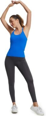 MathCat Seamless Workout Tank Tops with Built in Bra,Racerback Athletic Tank Tops Ribbed Soft Yoga Shirts - Image 5