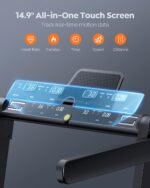 2 in 1 Folding Treadmills for Home Small Office, 2.5HP Walking Pad Treadmill with Handle Bar, 300lbs Capacity, Copmact Protable Treadmill with Smart APPs, 12 HIIT Modes and Touch Screen - Image 5