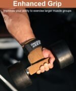 Leather Weight Lifting Gloves Wrist Straps for Weightlifting, Lifting Straps Cobra Grips Deadlift Straps Weight Lifting Straps, Gym Straps Gym Gloves for Men Weight Grips for Women - Image 3