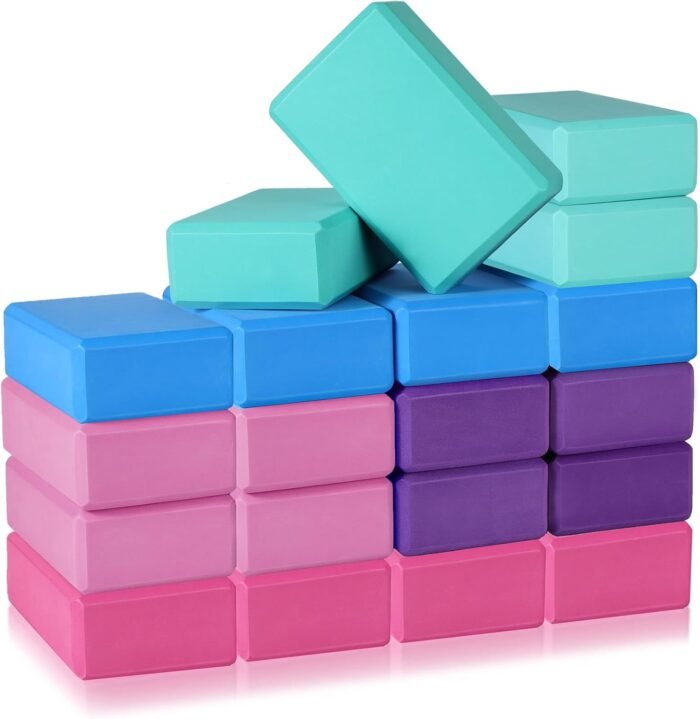 20 Pcs Yoga Blocks 9''x6''x3'' High Density EVA Foam Bricks Yoga Foam Exercise Blocks Improve Strength Balance and Flexibility, Light Weight and Non-Slip Surface for Pilates Meditation - Image 2