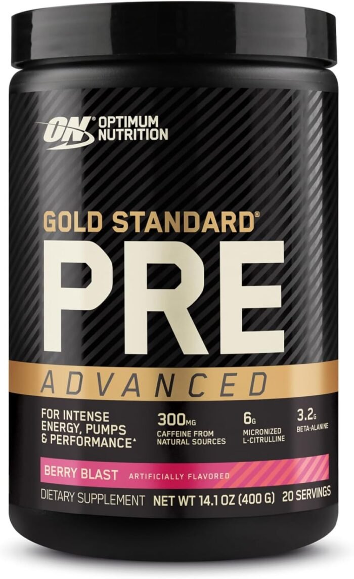 Optimum Nutrition Gold Standard Pre Workout Advanced, with Creatine, Beta-Alanine, Micronized L-Citrulline and Caffeine for Energy, Keto Friendly, Berry Blast, 20 Servings - Image 2