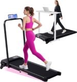 Electric Walking Pad Treadmill with 12% Adjustable Incline and Handle Bar, 3.5HP Small PortableTreadmills for Home Office Small, 4 in 1 Folding Foldable Treadmill with Handles, 0.6-7.6MPH, 350LBS - Image 2