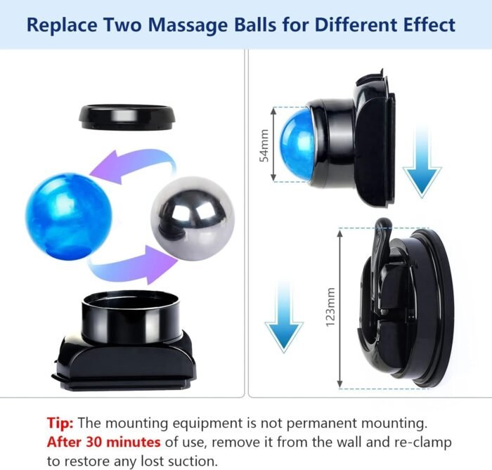 Mountable Massage Ball, 3 in 1 Muscle Recovery Massager, for Pain Relief, Myofascial Release, Knots, and Deep Tissue, Trigger Point Massage Therapy, Ideal Gifts for Loved Ones - Image 7