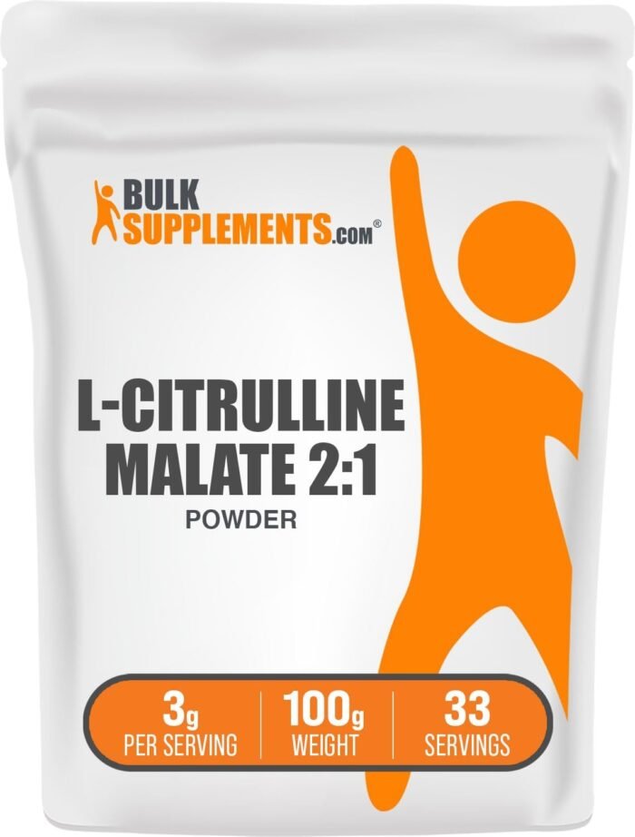 BulkSupplements.com L-Citrulline Malate 2:1 Powder - Nitric Oxide Boost, Citrulline Malate Supplement - Unflavored & Gluten Free - 3g per Servings, 100g (3.5 oz) (Pack of 1) - Image 2