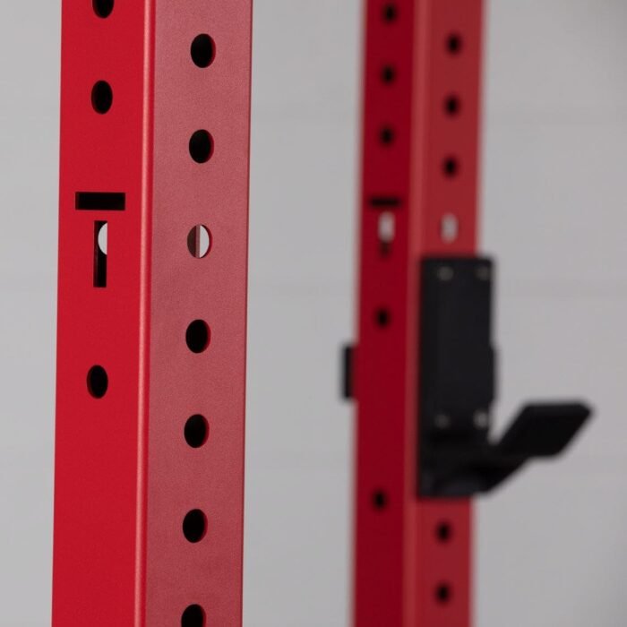 Titan Fitness X-3 Series 80" Red Bolt-Down Power Rack, 24" Depth, Rackable 1650 LB Cage, 1.25" and 2" Pull Up Bars, Standard J-Hooks, Weight Plate Holders, Weightlifting and Strength Training - Image 5