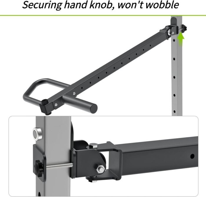 SELEWARE Adjustable Lever Arms Heavy Duty Jammer Arms for 2'' x 2'' and 3'' x 3''Power Racks Rated 600 lbs Per Arm for Strength Training Home Gym Workout Attachments Compatible with 2" Olympic Plates - Image 7