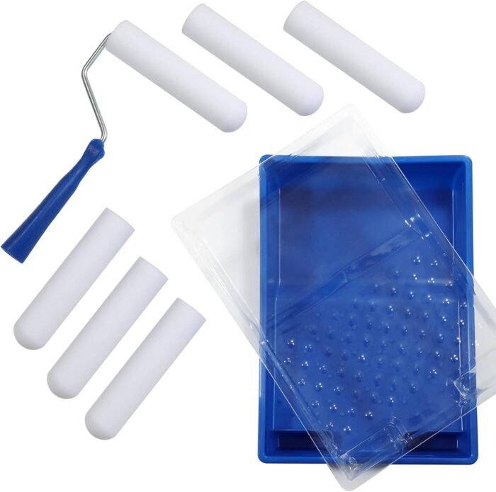 Paint Roller-High Density Foam Small Paint Roller 6 Inch, Mini Roller Set with Tray, Sponge Roller Refills, Finest Finish Foam Rollers for Use with All Paints,9 Piece - Image 2