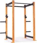 Titan Fitness X-3 Series 80" Orange Bolt-Down Power Rack, 36" Depth, Rackable 1650 LB Cage, 1.25" and 2" Pull Up Bars, Standard J-Hooks, Weight Plate Holders, Weightlifting and Strength Training - Image 2