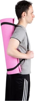 Mind Reader YOGAPVC-BLK All Purpose Extra Thick Yoga Fitness & Exercise Mats with Carrying Strap, High Density Anti-Tear - Image 6