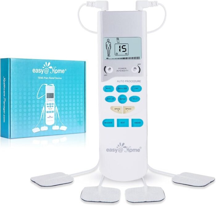 Easy@Home TENS Unit Muscle Stimulator - Electronic Pulse Massager, 510K Cleared, FSA Eligible OTC Home Use Handheld Pain Relief Therapy Device-Pain Management Machine Gift for Mom Dad - EHE009 - Image 2