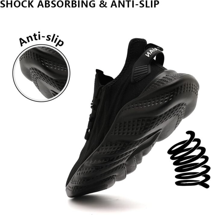 Mens Walking Shoes Running Trainers Sneakes Athletic Gym Fitness Sport Shoes Non Slip Breathable Mesh Comfortable Workout Fashion Slip On - Image 5