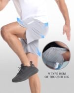 CANGHPGIN 2 Pack Mens Workout Athletic Shorts 7 inch Inseam Quick Dry Hiking Shorts Men Lightweight Sports Gym Shorts Running - Image 4