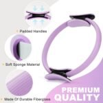 Pilates Ring Fitness Circles Set, High Resistance Yoga Ring Pilates Equipment Set for Women Includes Pilates Ring, 9 Inch Small Exercise Ball, 5 Resistance Bands at Home Pilates Workout Set - Image 7