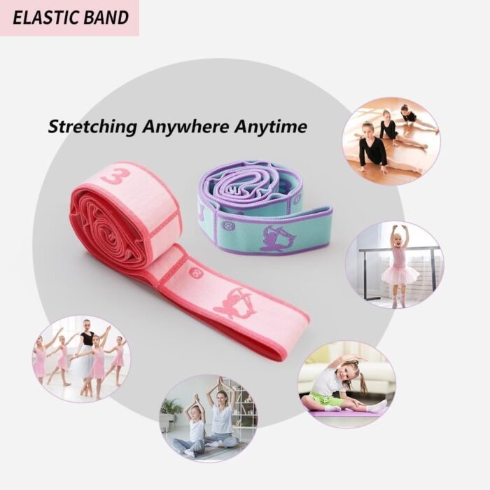 2 PCS Stretch Strap for Kids Dance Elastic Band for Children Gymnastics Stretching Strap Kids Stretching Bands Stuff Multi-Loop Adjustable Bands Stretching Resistance Ballet Bands -8 Loops - Image 3
