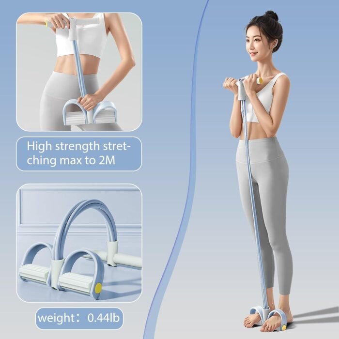 Foot Pedal Resistance Band,6-Tube Pedal Puller Resistance Rope,Yoga Elastic Exercise Bands, for Women Jump Fitness, Abdomen/Arm Weight/Waist/Leg Stretching Slimming Training - Image 5