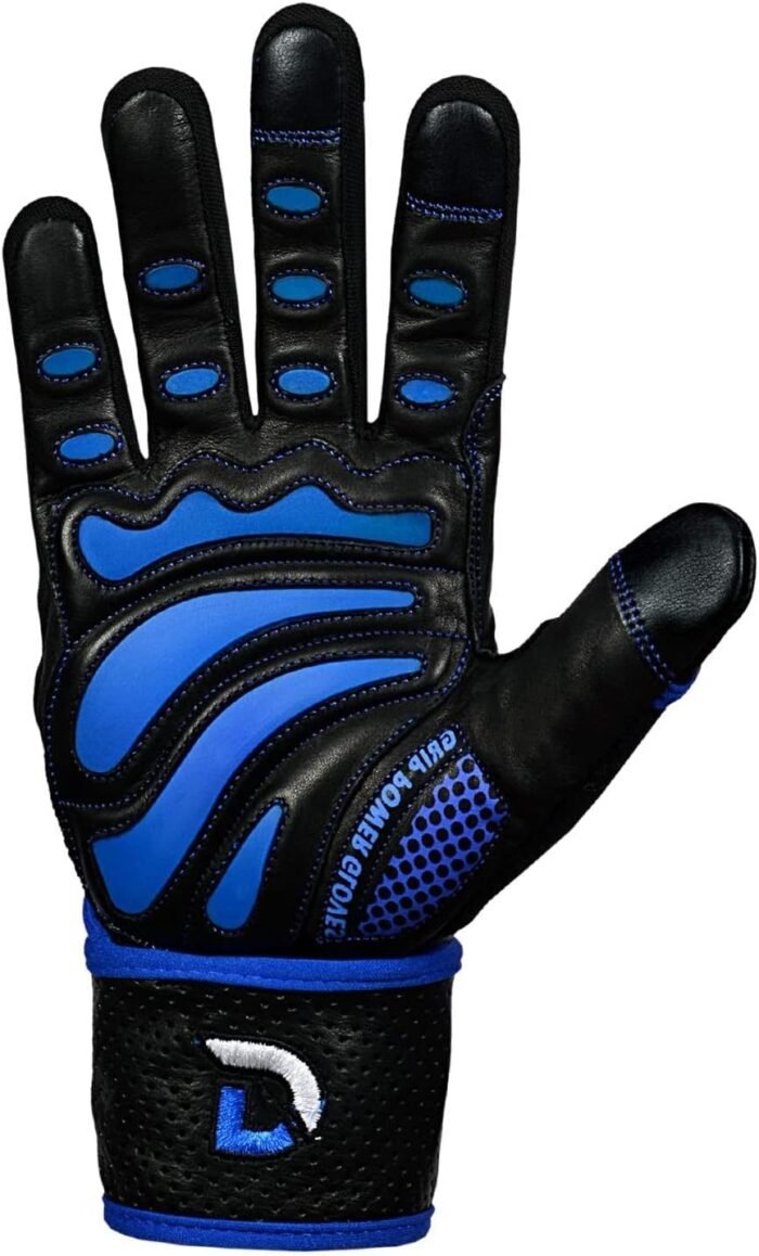 Elite Leather Gym Gloves with Built in 2" Wide Wrist Wraps Grip & Design for Weightlifting Power Lifting Bodybuilding & Strength Training Workout Exercises - Image 4