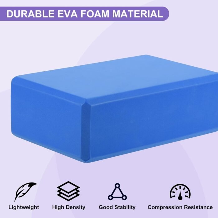 PATIKIL Yoga Blocks & Resistance Band Set, 2 Pack High-Density EVA Foam Yoga Block Bulk 9"x6"x3" Non-Slip Dance Brick Lightweight for Women Gym Stretching Yoga Pilates - Image 4