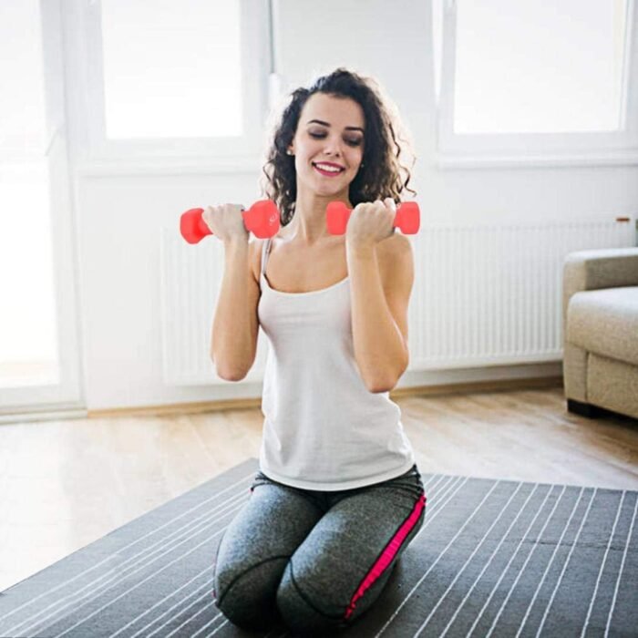 Neoprene Dumbbell Barbell Hand Weights 3/5/8/10 Pound for Warm Up&Women, Set of 2 (8LB X 2PCS), free size - Image 3