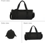 Small Gym Bag Duffel Bag for Women Men Fitness Sports Bag Workout Adjustable Detachable Shoulder Strap Lightweight Carry on Travel Duffle Bag (Black, 15" / Mini / 12L) - Image 7