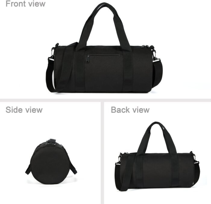 Small Gym Bag Duffel Bag for Women Men Fitness Sports Bag Workout Adjustable Detachable Shoulder Strap Lightweight Carry on Travel Duffle Bag (Black, 15" / Mini / 12L) - Image 7