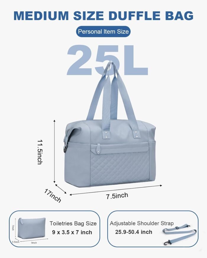Travel Duffle Bag, Waterproof Weekender Overnight Hospital Bags for Women Men with Toiletry Bag Lightweight Carry on Personal Item Duffle Gym Bag for Travel, Airplanes, Sports - Image 4