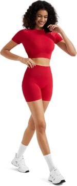 RXRXCOCO Hidden Scrunch Butt Workout Sets for Women 2 Piece Crop Tops Seamless Booty Shorts Matching Gym Yoga Outfits - Image 7